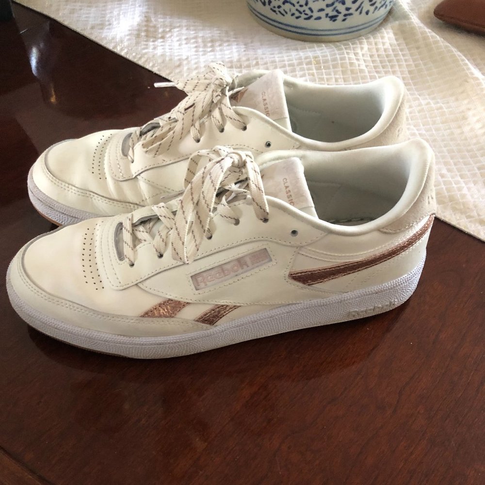 Reebok Club C Sneakers with Rose Gold Accents